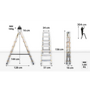 סולם אלומיניום דו צדדי 7 שלבים DRABEST-2