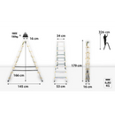 סולם אלומיניום דו צדדי 8 שלבים DRABEST-2