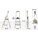 סולם אלומיניום פרמיום מקצועי 3 שלבים מדרגות רחבות DRABEST-2