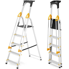 סולם אלומיניום 5 שלבים עם מאחז יד Drabest