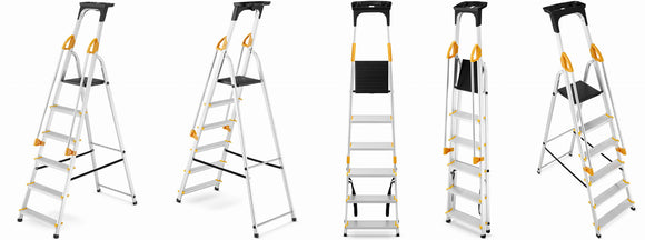 סולם אלומיניום 6 שלבים עם מאחז יד
