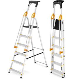 סולם אלומיניום 6 שלבים עם מאחז יד Drabest