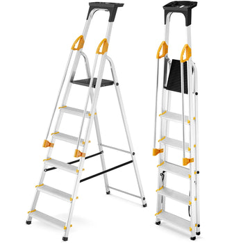 סולם אלומיניום 6 שלבים עם מאחז יד Drabest