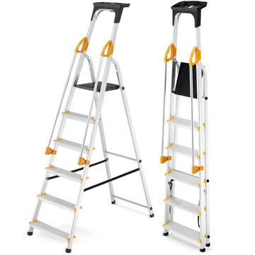 סולם אלומיניום 6 שלבים עם מאחז יד