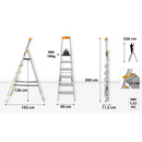 סולם אלומיניום פרמיום מקצועי 6 שלבים מדרגות רחבות DRABEST-2