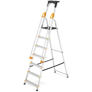 סולם אלומיניום 7 שלבים עם מאחז יד - 0