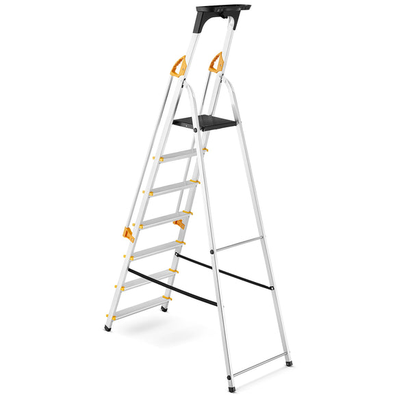 סולם אלומיניום 7 שלבים עם מאחז יד
