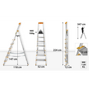 סולם אלומיניום פרמיום מקצועי 7 שלבים מדרגות רחבות DRABEST-2