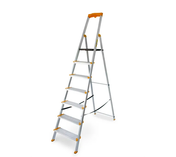 סולם אלומיניום פרמיום מקצועי 7 שלבים מדרגות רחבות DRABEST