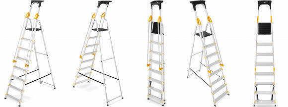 סולם אלומיניום 8 שלבים עם מאחז יד