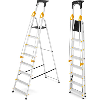 סולם אלומיניום 8 שלבים עם מאחז יד Drabest