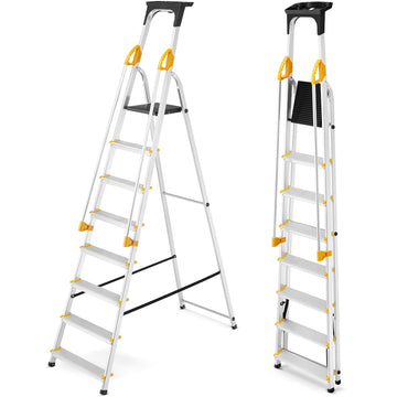 סולם אלומיניום 8 שלבים עם מאחז יד