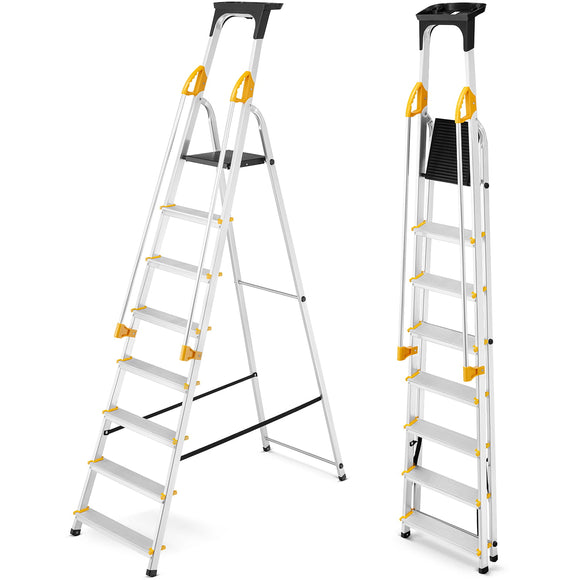סולם אלומיניום 8 שלבים עם מאחז יד
