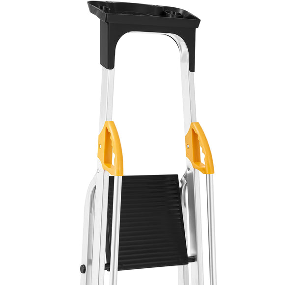 סולם אלומיניום 4 שלבים עם מאחז יד