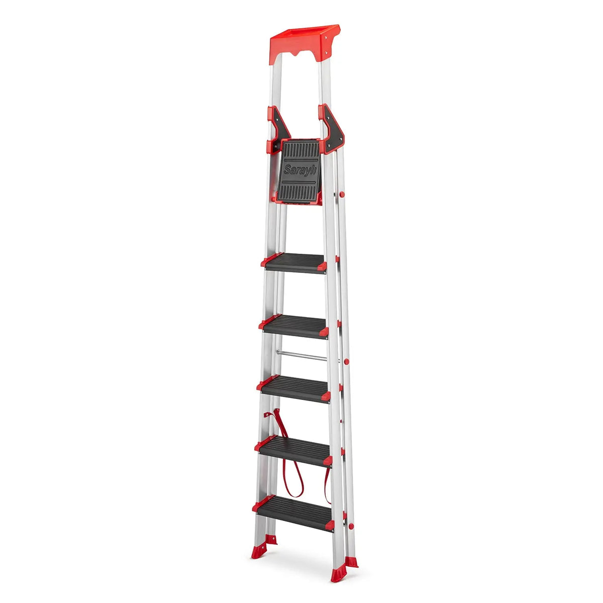 סולם שירות פרמיום מאלומיניום 5+1 שלבים עם משטח - שלבים גבוהים ומדרגות רחבות