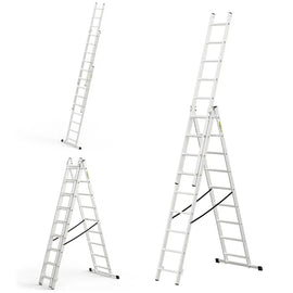 סולם ג' שחיל אלומיניום 3x9 שלבים לשימוש ביתי  DRABEST Home