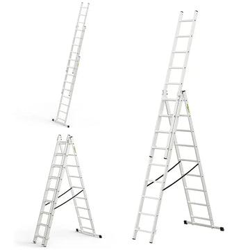 סולם ג' שחיל אלומיניום 3x9 שלבים לשימוש ביתי  DRABEST Home