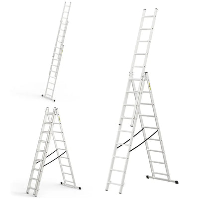 סולם ג' שחיל אלומיניום 3x9 שלבים לשימוש ביתי  DRABEST Home Drabest