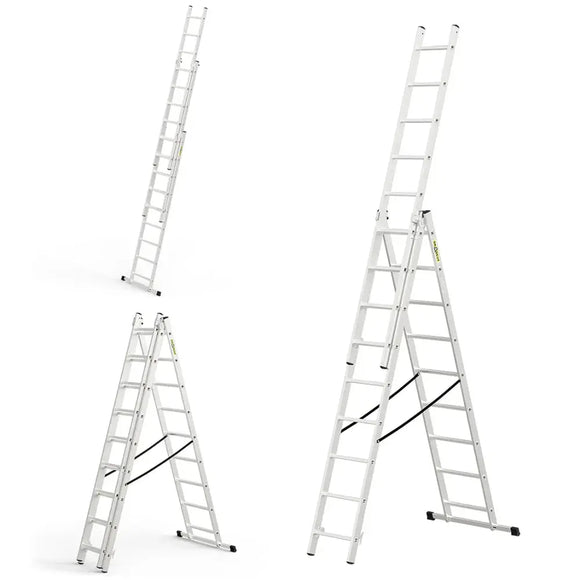 סולם ג' שחיל אלומיניום 3x9 שלבים לשימוש ביתי  DRABEST Home