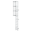 סולם אלומיניום 3-4 מ' עם כלוב הגנה לעליות גג ויציאות חירום-1