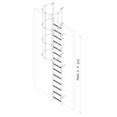 סולם אלומיניום 3-4 מ' עם כלוב הגנה לעליות גג ויציאות חירום-2