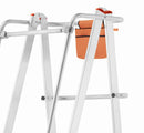 סולם תחזוקה מתקפל מאלומיניום – 5+1 שלבים, גובה משטח דריכה 1.5 מ' | כולל פלטפורמה, מעקה בטיחות וגלגלים-5