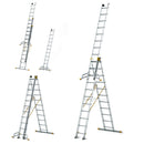 סולם אלומיניום מקצועי –3 חלקים 3x11 שלבים סדרת MAX עד 150 ק"ג-10