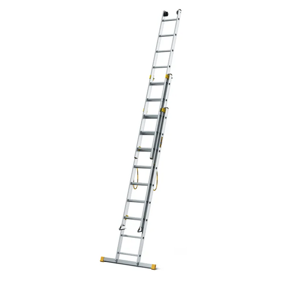 סולם אלומיניום מקצועי –3 חלקים 3x9 שלבים סדרת MAX עד 150 ק"ג