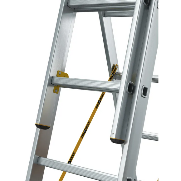 סולם אלומיניום מקצועי –3 חלקים 3x9 שלבים סדרת MAX עד 150 ק"ג