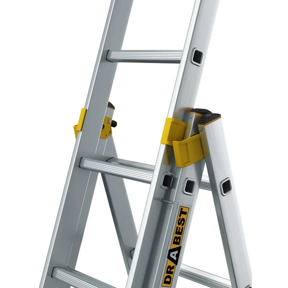 סולם אלומיניום מקצועי –3 חלקים 3x13 שלבים סדרת MAX עד 150 ק"ג