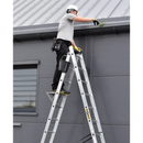 סולם אלומיניום מקצועי רב-שימושי – 3×16 שלבים DRABEST PRO | פרופיל מחוזק 95×25 מ"מ | תוצרת אירופה, תקן EN131-11