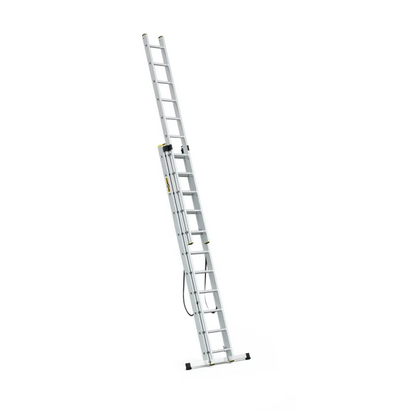 סולם אלומיניום מקצועי רב-שימושי – 3×11 שלבים DRABEST PRO | סולם ג', דו-צדדי ושחיל | תוצרת אירופה, תקן EN131