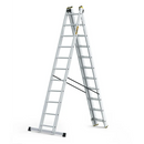 סולם אלומיניום מקצועי רב-שימושי – 3×11 שלבים DRABEST PRO | סולם ג', דו-צדדי ושחיל | תוצרת אירופה, תקן EN131-2