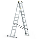 סולם אלומיניום מקצועי רב-שימושי – 3×12 שלבים DRABEST PRO | פרופיל מחוזק 82×25 מ"מ | תוצרת אירופה, תקן EN131-2