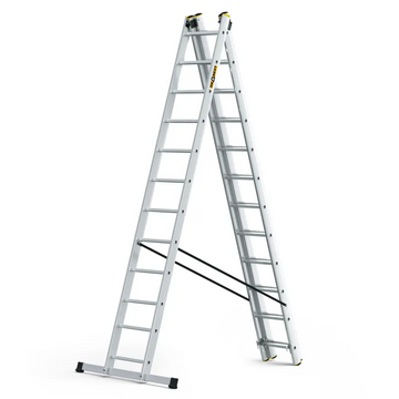 סולם אלומיניום מקצועי רב-שימושי – 3×12 שלבים DRABEST PRO | פרופיל מחוזק 82×25 מ"מ | תוצרת אירופה, תקן EN131 - 0