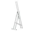 סולם אלומיניום מקצועי רב-שימושי – 3×12 שלבים DRABEST PRO | פרופיל מחוזק 82×25 מ"מ | תוצרת אירופה, תקן EN131-1