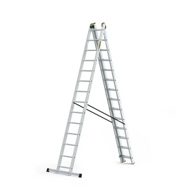 סולם אלומיניום מקצועי רב-שימושי – 3×14 שלבים DRABEST PRO | פרופיל מחוזק 95×25 מ"מ | תוצרת אירופה, תקן EN131 Drabest