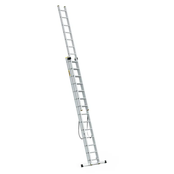 סולם אלומיניום מקצועי רב-שימושי – 3×14 שלבים DRABEST PRO | פרופיל מחוזק 95×25 מ"מ | תוצרת אירופה, תקן EN131