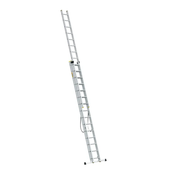 סולם אלומיניום מקצועי רב-שימושי – 3×15 שלבים DRABEST PRO | פרופיל מחוזק 95×25 מ"מ | תוצרת אירופה, תקן EN131