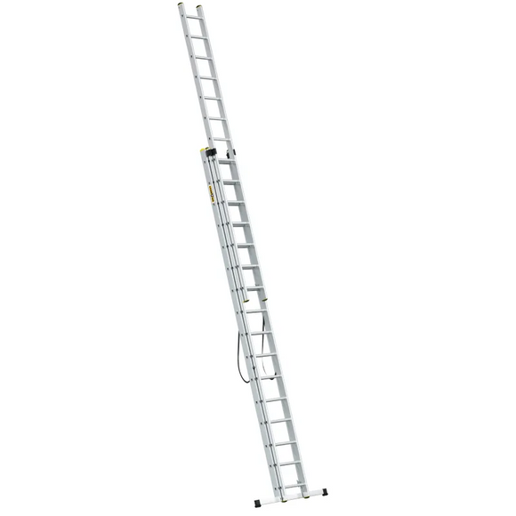 סולם אלומיניום מקצועי רב-שימושי – 3×16 שלבים DRABEST PRO | פרופיל מחוזק 95×25 מ"מ | תוצרת אירופה, תקן EN131