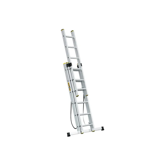 סולם אלומיניום מקצועי רב-שימושי – 3×6 שלבים DRABEST PRO | סולם ג', דו-צדדי ושחיל | תוצרת אירופה, תקן EN131