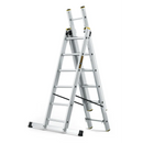 סולם אלומיניום מקצועי רב-שימושי – 3×6 שלבים DRABEST PRO | סולם ג', דו-צדדי ושחיל | תוצרת אירופה, תקן EN131-1