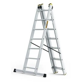 סולם אלומיניום מקצועי רב-שימושי – 3×7 שלבים DRABEST PRO | סולם ג', דו-צדדי ושחיל | תוצרת אירופה, תקן EN131 Drabest