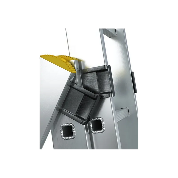 סולם אלומיניום מקצועי רב-שימושי – 3×8 שלבים DRABEST PRO | סולם ג', דו-צדדי ושחיל | תוצרת אירופה, תקן EN131