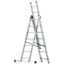 סולם אלומיניום מקצועי רב-שימושי – 3×7 שלבים DRABEST PRO | סולם ג', דו-צדדי ושחיל | תוצרת אירופה, תקן EN131-1