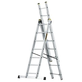 סולם אלומיניום מקצועי רב-שימושי – 3×7 שלבים DRABEST PRO | סולם ג', דו-צדדי ושחיל | תוצרת אירופה, תקן EN131 Drabest