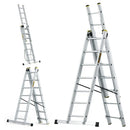 סולם אלומיניום מקצועי רב-שימושי – 3×7 שלבים DRABEST PRO | סולם ג', דו-צדדי ושחיל | תוצרת אירופה, תקן EN131-1