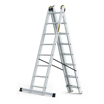 סולם אלומיניום מקצועי רב-שימושי – 3×8 שלבים DRABEST PRO | סולם ג', דו-צדדי ושחיל | תוצרת אירופה, תקן EN131 - 0