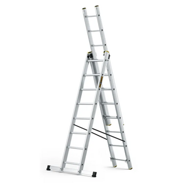 סולם אלומיניום מקצועי רב-שימושי – 3×8 שלבים DRABEST PRO | סולם ג', דו-צדדי ושחיל | תוצרת אירופה, תקן EN131
