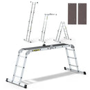 סולם אלומיניום מפרקי רב־שימושי 4×3 שלבים עם פלטפורמה – כושר נשיאה 150 ק״ג Drabest